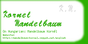 kornel mandelbaum business card