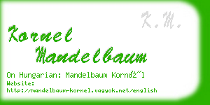 kornel mandelbaum business card